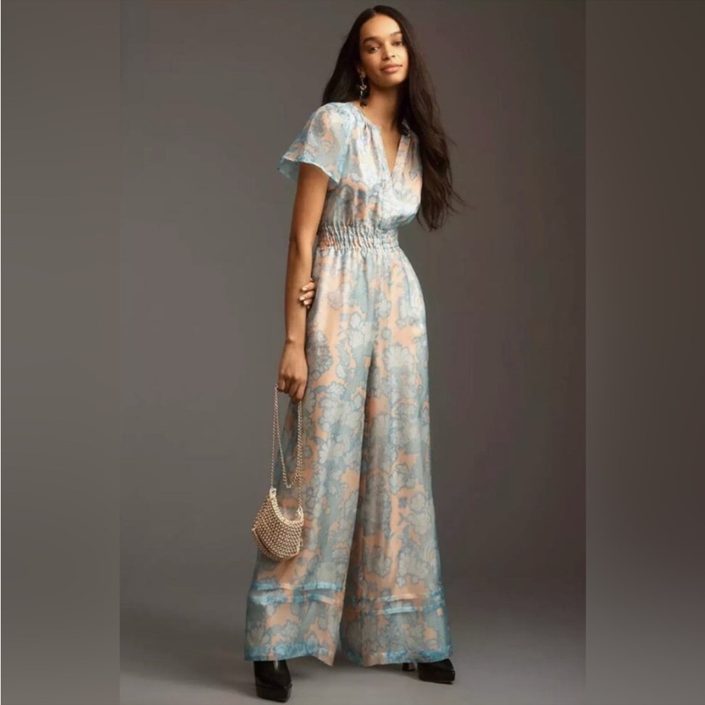 Anthropologie floral somerset jumpsuit